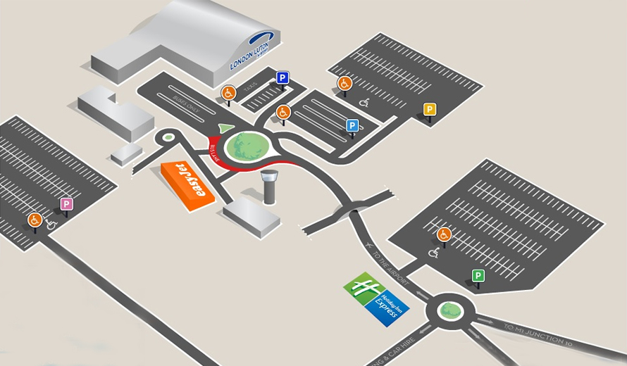 Luton Airport Car Parking Map